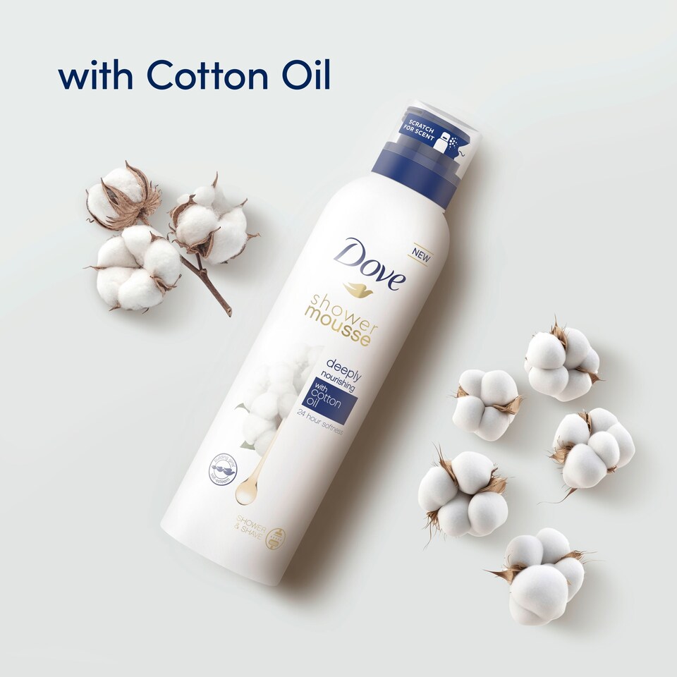 image 1 of Dove Deeply Nourishing Shower Mousse With Cotton Oil 200Ml