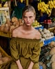 image 1 of The F&F Edit Lyocell Blend Bardot Co-ord Top in Olive