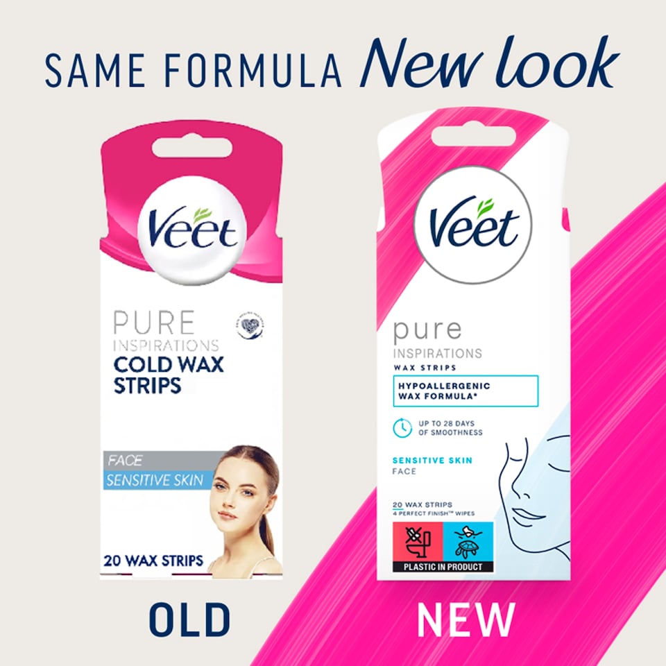 image 1 of Veet Pure Inspirations Face Wax Strips - Sensitive Skin 20 Pack
