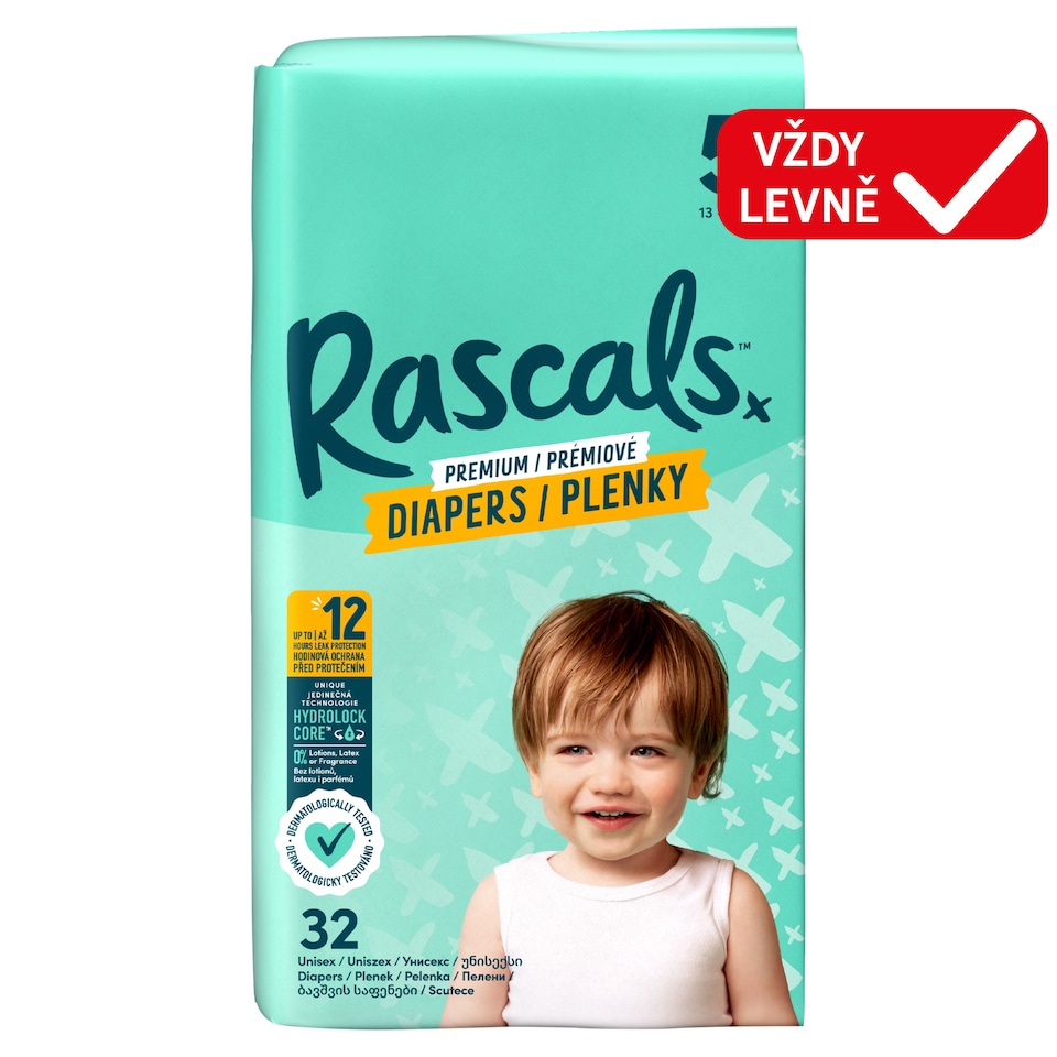Rascals Premium Diapers 5 13 - 18 kg 32 pcs