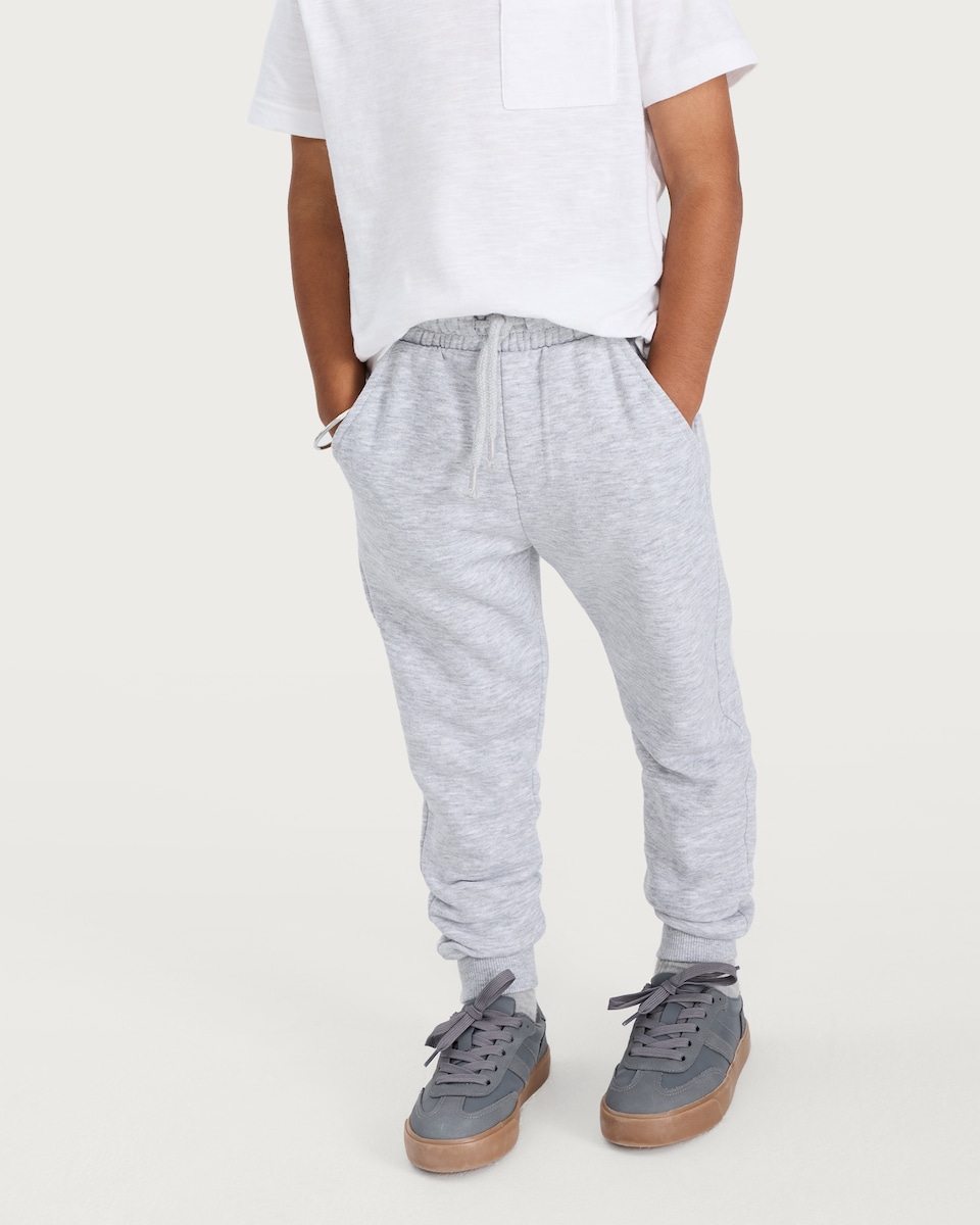 image 1 of F&F Boys 3-Pack Cotton Rich Drawstring Cuffed Joggers in Multi