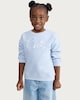image 1 of F&F Girls Cotton Rich Cute Slogan Sweatshirt in Blue