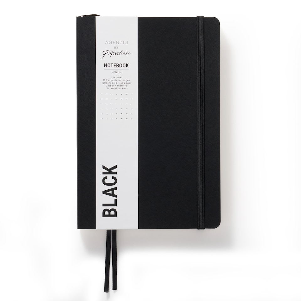 image 1 of Paperchase Agenzio Medium Black Dotted Notebook