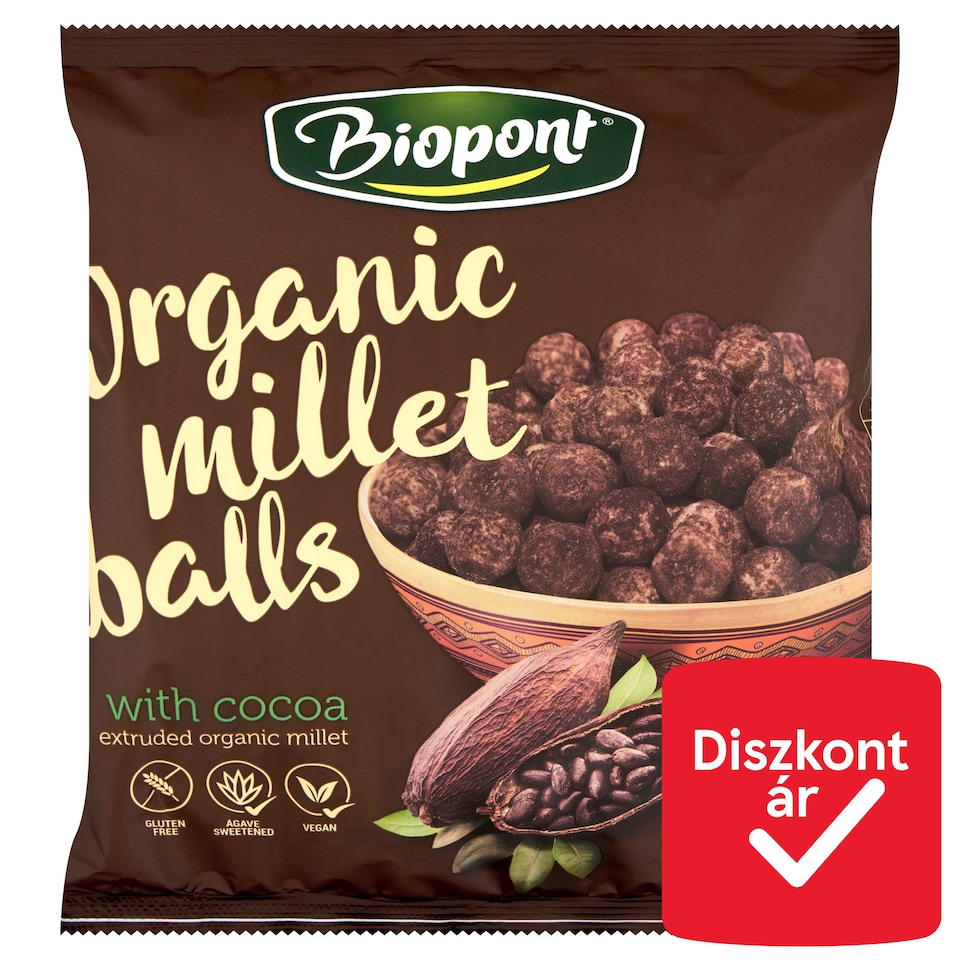 Biopont Organic Gluten-Free Millet Balls with Cocoa 60 g
