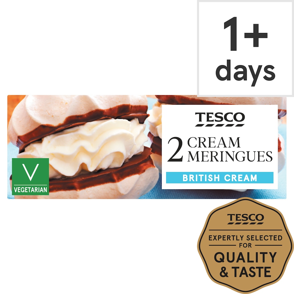 Tesco Fresh Cream Meringues 2 Pack