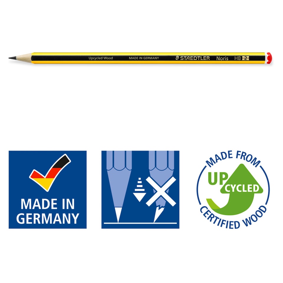 image 1 of Staedtler Stationery 10HB Noris Pencils with Eraser and Sharpener