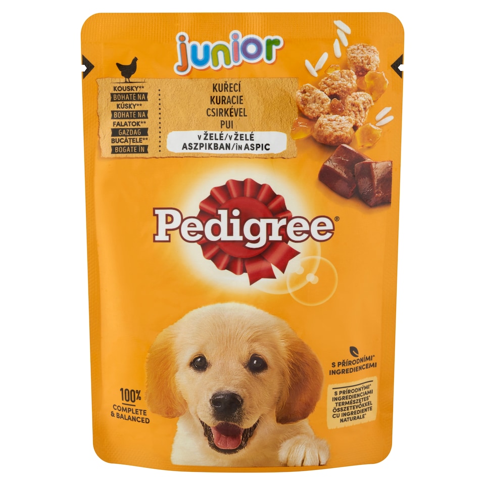 Pedigree Junior teljes értékű nedves eledel kölyökkutyák számára csirkével aszpikban 100 g  1. kép