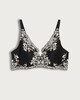 image 4 of F&F Fuller Bust Floral Lace Detail Underwired Plunge Bra in Black