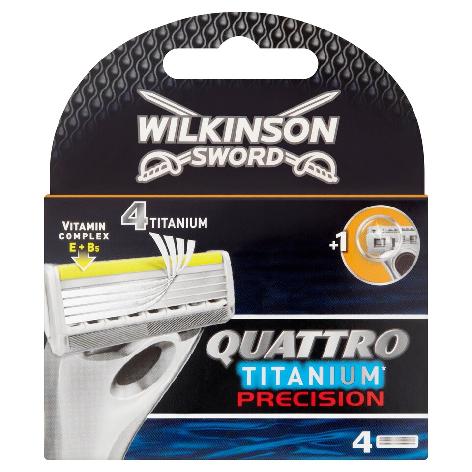 Wilkinson Sword Quattro Titanium Precision Razor Blades 4 Pack