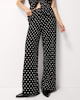 image 2 of F&F Textured Polka Dot Wide Leg Trousers in Multi Black