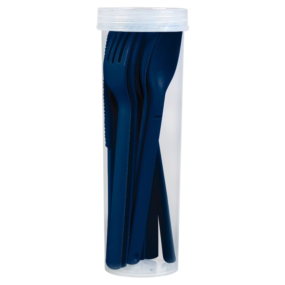Tesco Navy 4 Person Plastic Cutlery Set