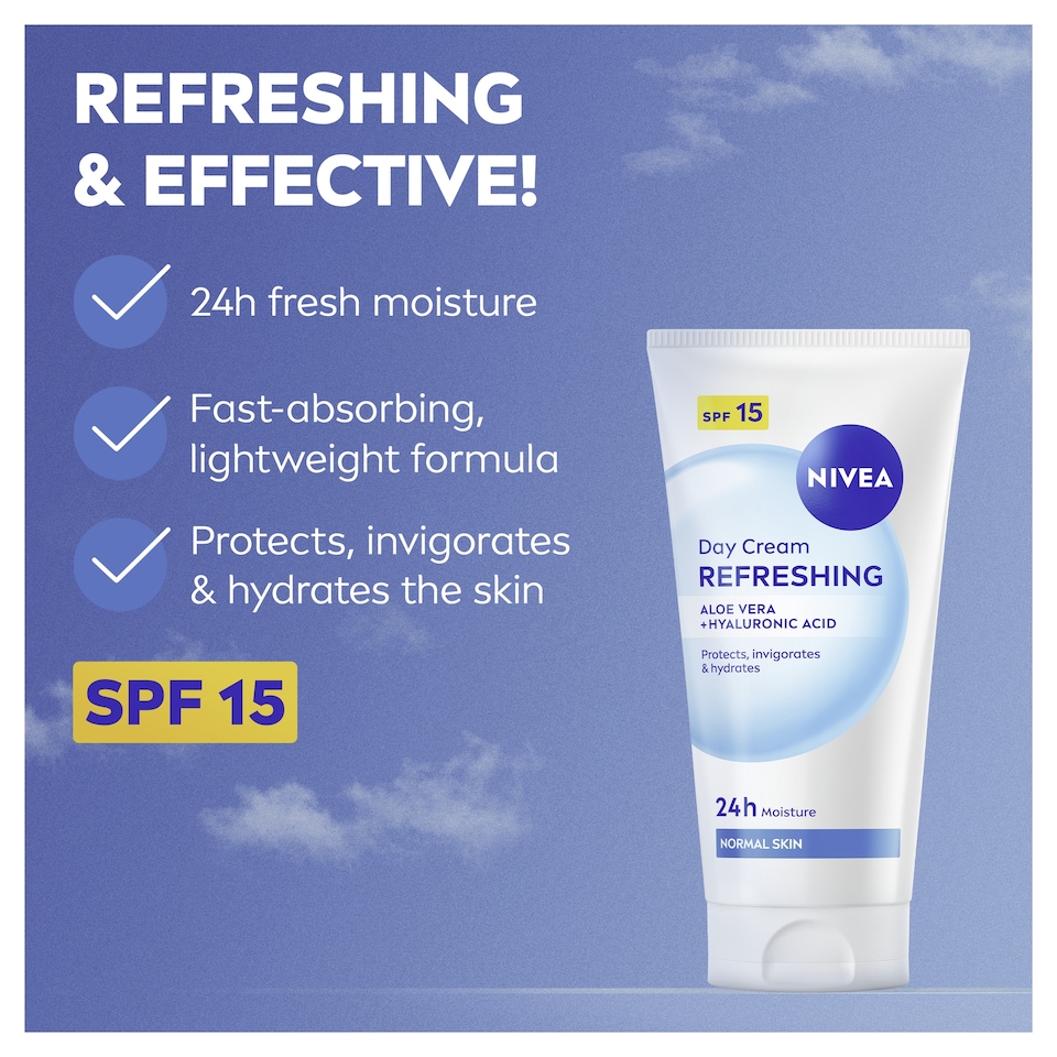 image 1 of NIVEA Refreshing Day Cream Moisturiser SPF15 Normal Skin 50ml
