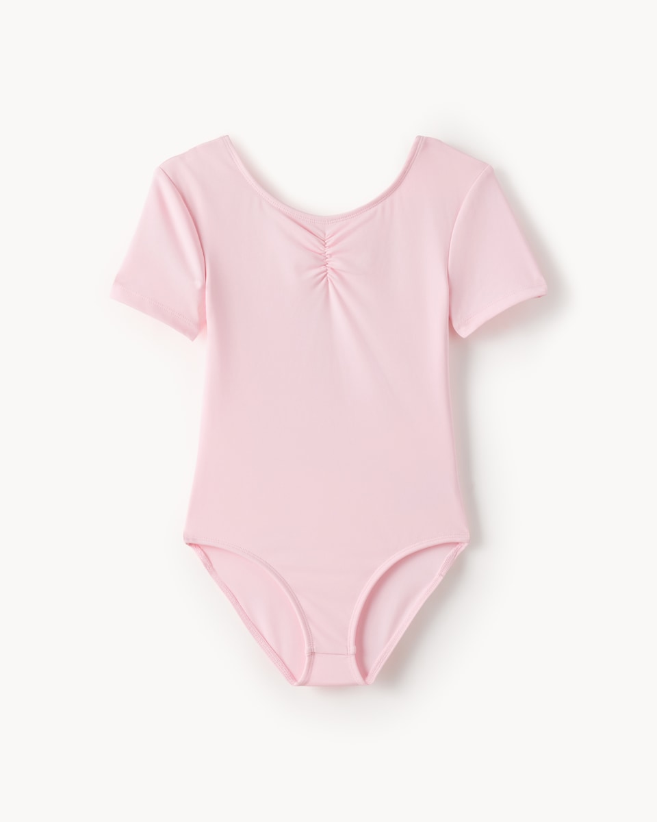 image 1 of F&F Active Girls Short Sleeved Leotard in Pink