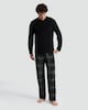 image 1 of F&F Check Print Long Sleeved Pyjama Set in Green