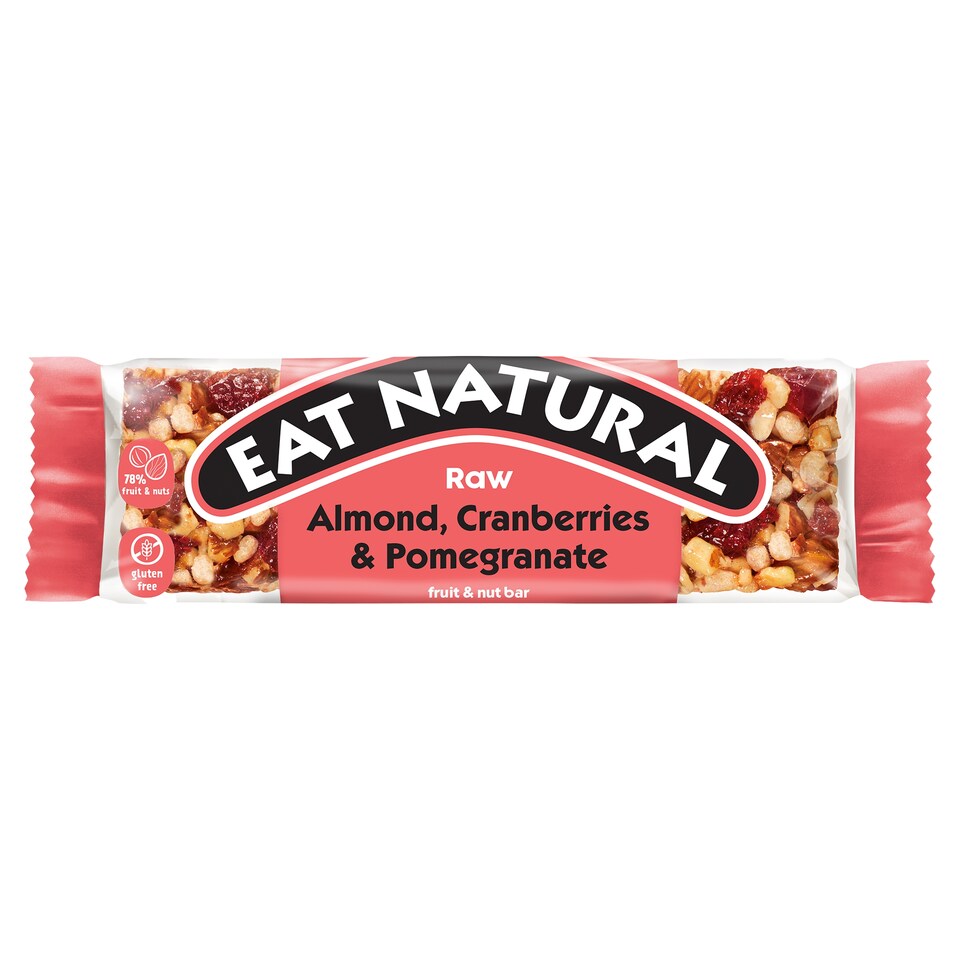 Eat Natural Raw Almond Cranberry & Pomegranate Fruit & Nut Bar 45G
