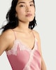 image 2 of F&F Asymmetric Hem Lace Trim Cami Top in Pink