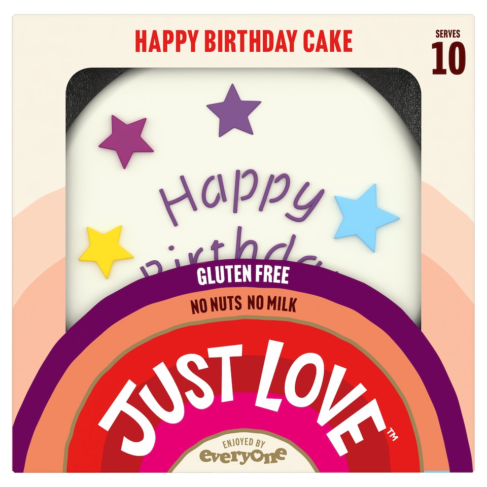 Just Love Food Nut Free Happy Birthday Cake - Vanilla and jam (Gluten Free)