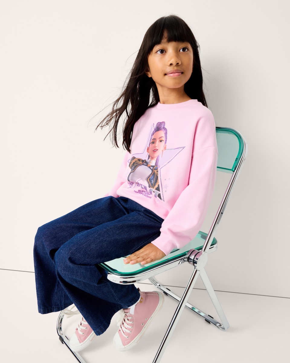 image 1 of K-Pop Demon Hunters Cotton Rich Rumi Sweatshirt in Pink