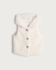 image 1 of F&F Baby Fleece Bear Ears Hooded Gilet in Cream