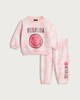 image 1 of Nirvana 2-Piece Cotton Rich Tie Dye Sweatshirt and Joggers Set in Pink