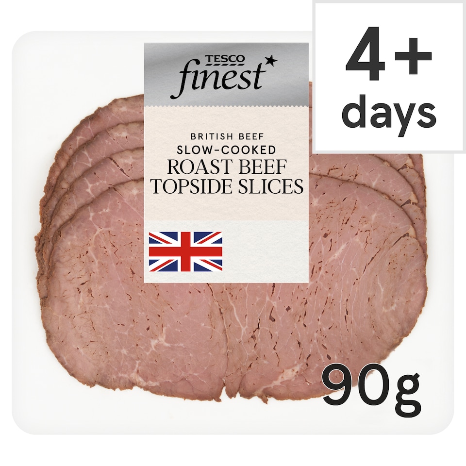 Tesco Finest Slow Cooked Roast Beef Topside Slices 90g