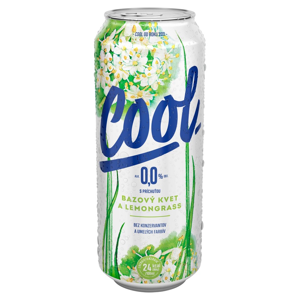 Cool Nealko 0,00 Bazový Kvet & Lemongrass, plechovka 500 ml