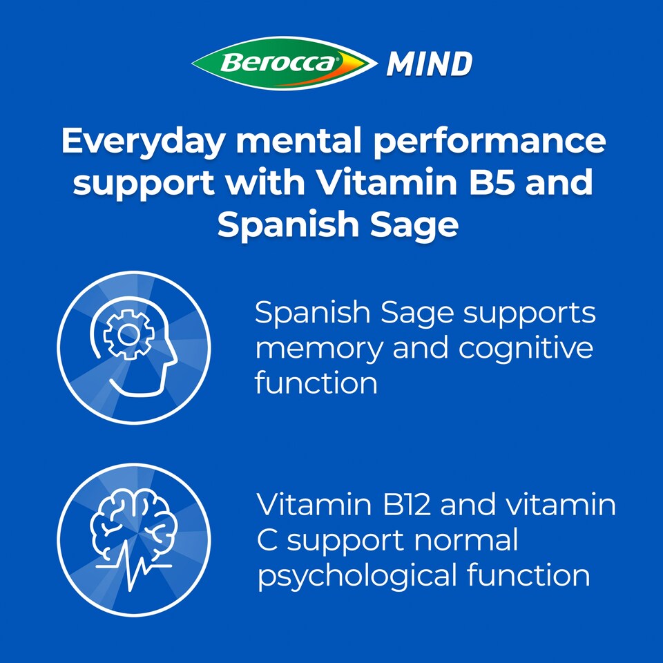 image 1 of Berocca Mind Berry Flavour 15 Effervescent Tablets 