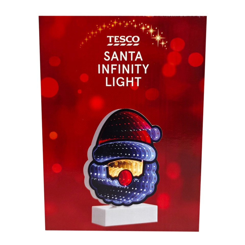 image 1 of Tesco Santa Infinity Table Light Christmas Decoration