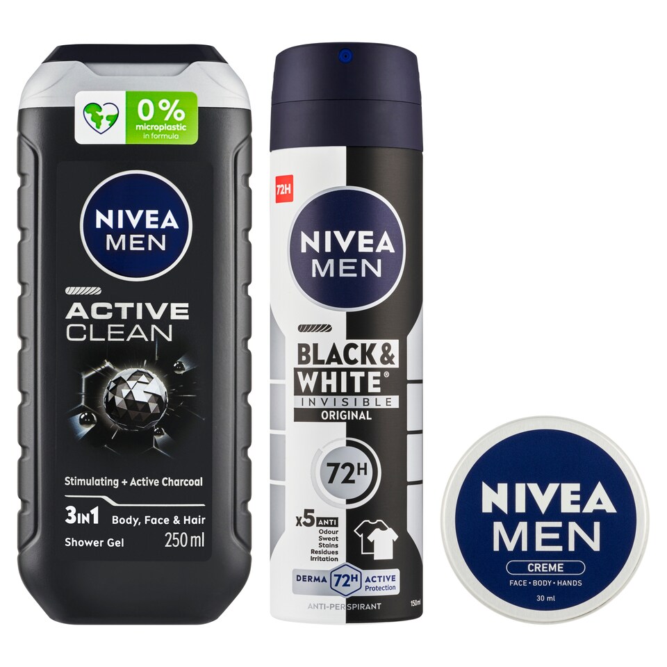 Obrázek 1 pro produkt Nivea Men Active Comfort Clean & Care Trio Dárková sada