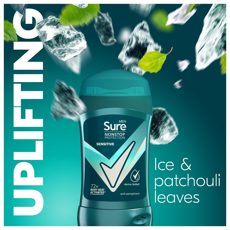 image 1 of Sure Men Nonstop Protection 72h Sensitive Antiperspirant Deodorant Stick 50ml