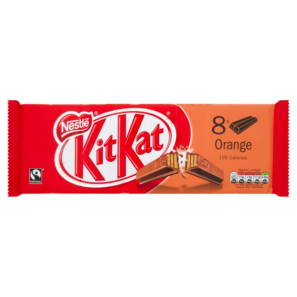 image 1 of Kit Kat 2 Finger Orange Chocolate Biscuit 8 Pack 165.6G