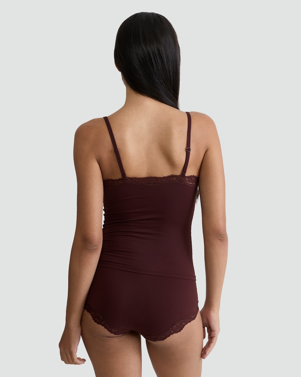 image 1 of F&F 2-Pack Contour Lace Trim Camisoles in Purple