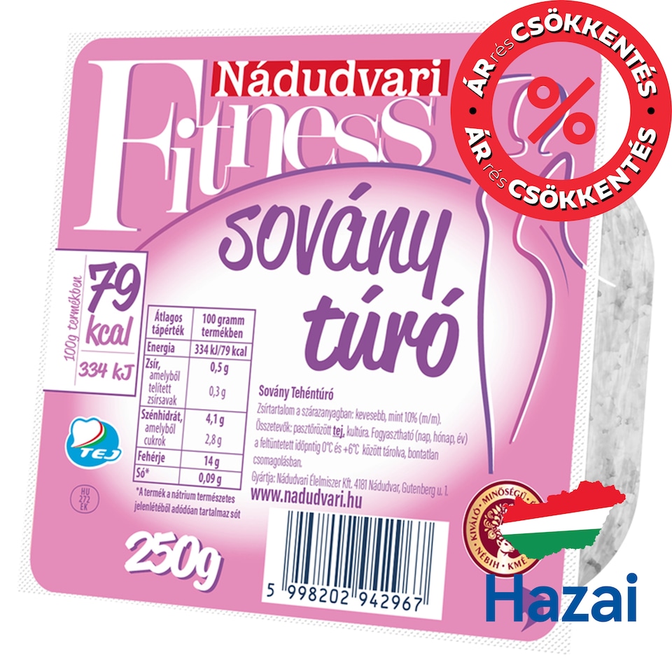 Nádudvari Fitness sovány túró 250 g