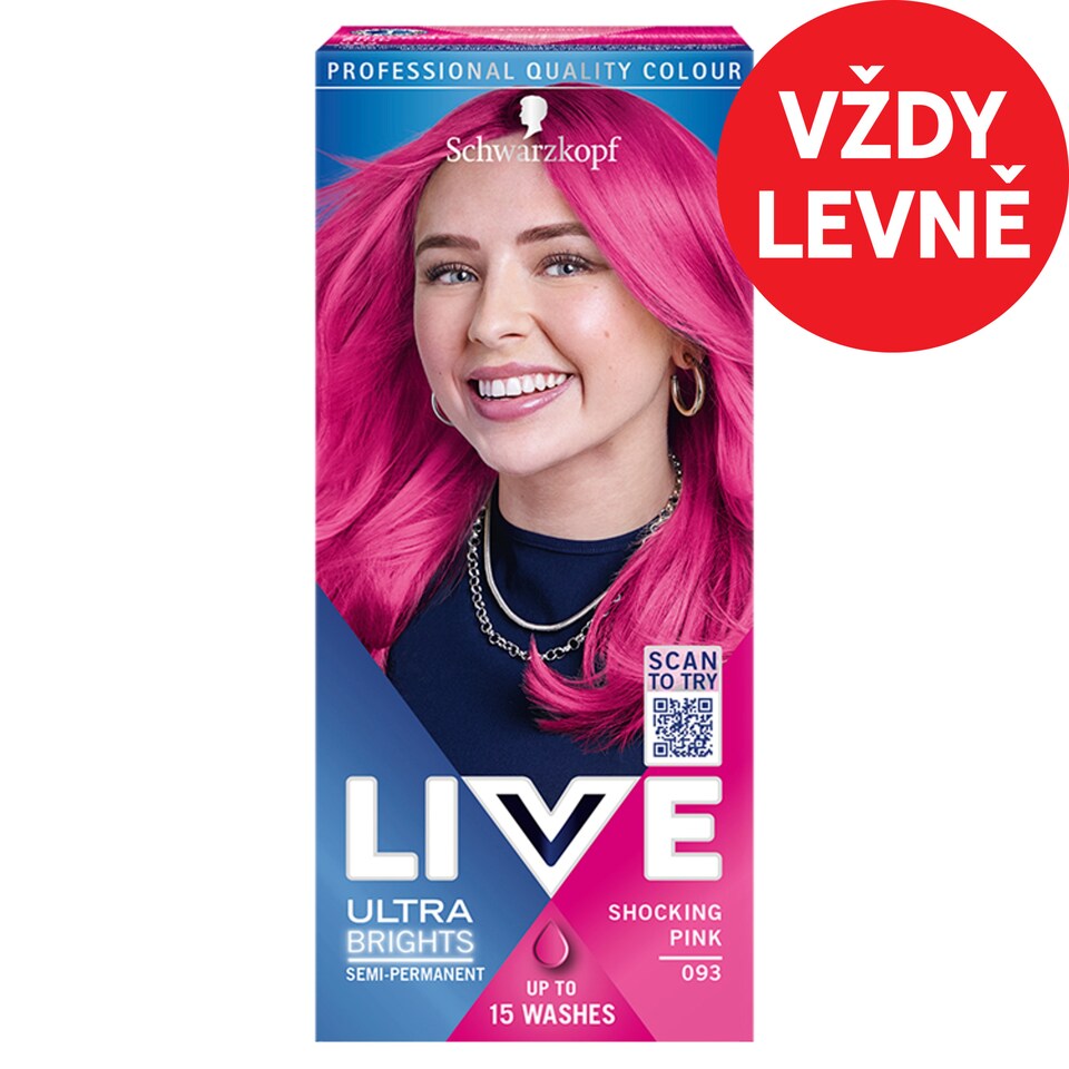 Obrázek 1 pro produkt Schwarzkopf Live Ultra Brights barva na vlasy Party růžová 093