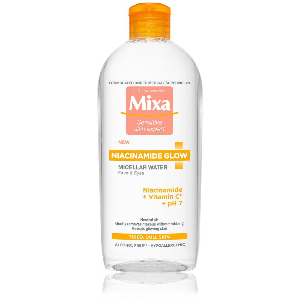 Mixa Niacinamide Glow Micelární voda, 400 ml