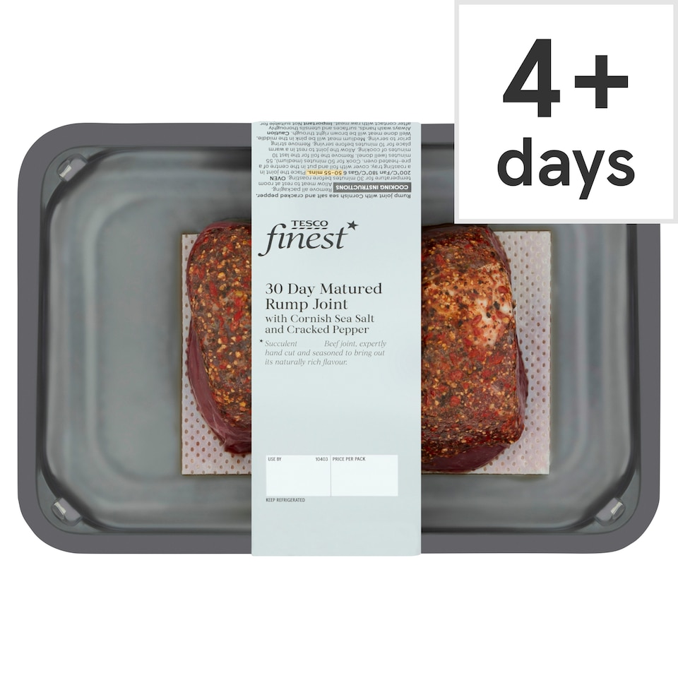 Tesco Finest Rump Joint Cornish Sea Salt & Pepper 500G