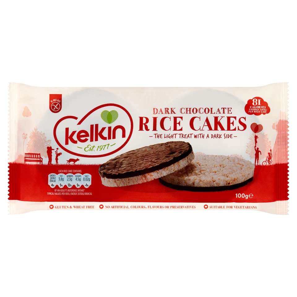 Kelkin Dark Chocolate Rice Cake 100G