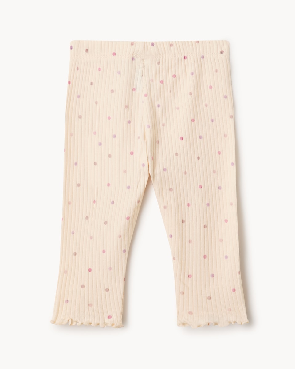 image 1 of F&F Baby 3-Pack Cotton Rich Ribbed Leggings in Pink