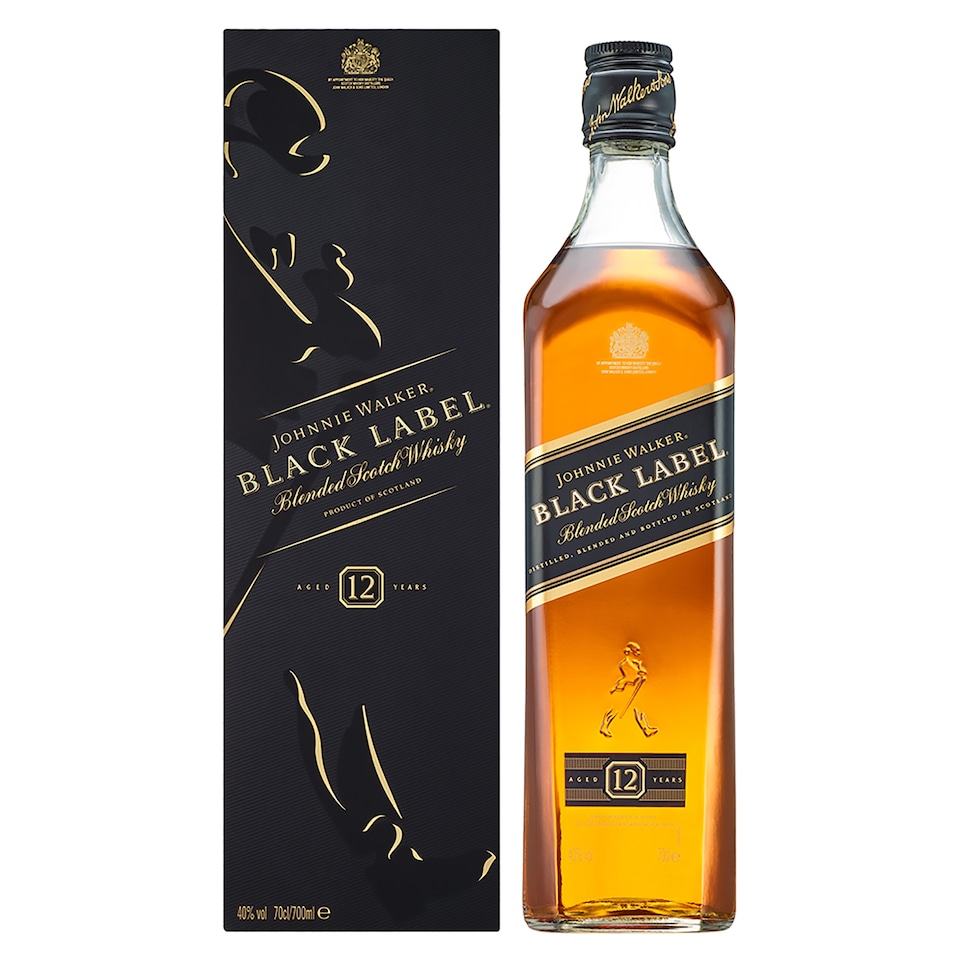 Johnnie Walker Black Label 12 Year Whisky Bottle 40% Vol 70cl