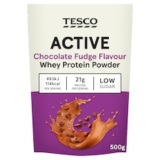 Tesco Active Whey Protein Powder - Chocolate Fudge 500g