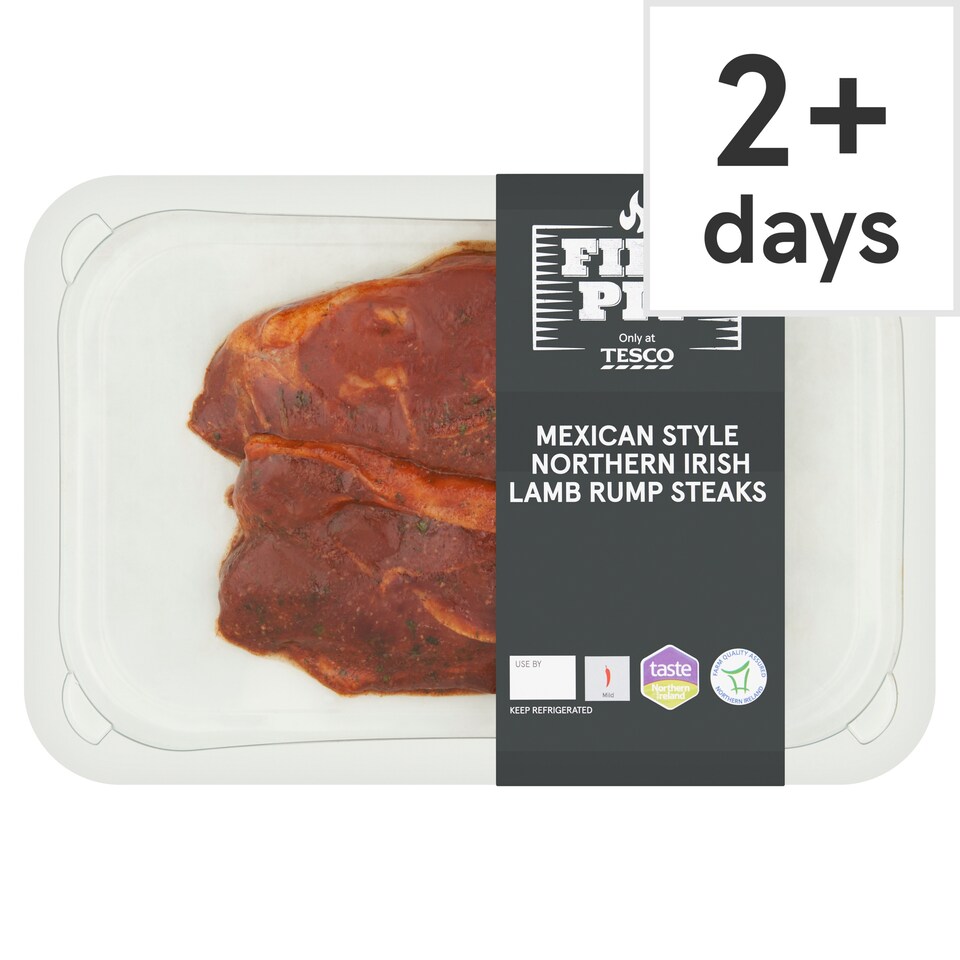 Tesco Fire Pit Mexican Style Northern Irish Lamb Rump Steaks 220g