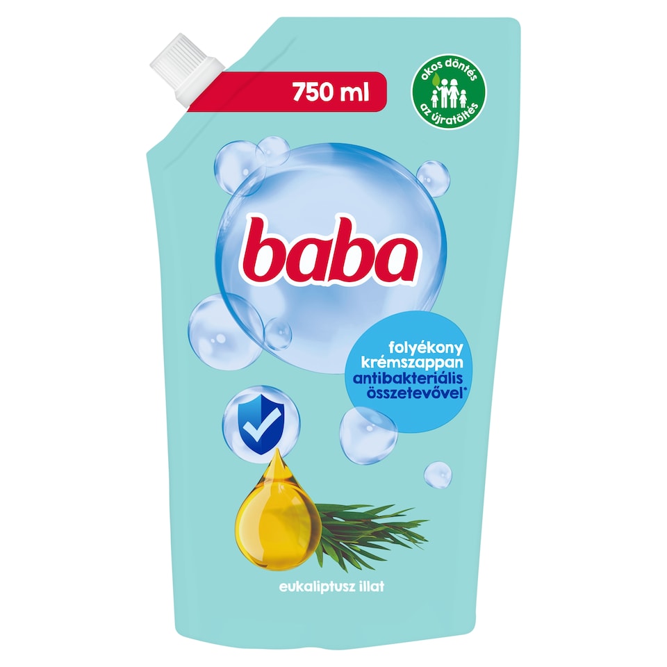 Baba eukaliptusz illat folyékony krémszappan antibakteriális összetevővel 750 ml