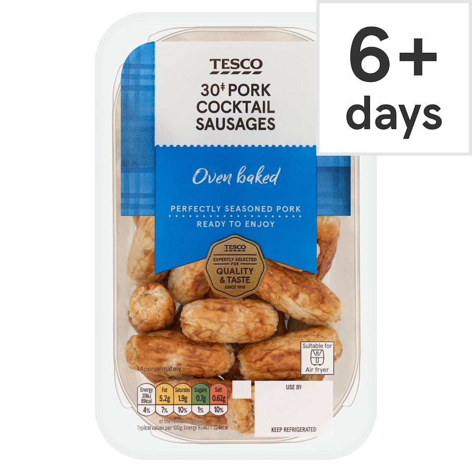 Tesco 30 Pork Cocktail Sausages 240g