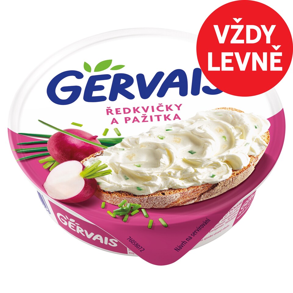 Gervais Čerstvý tvarohový sýr s ředkvičkami a pažitkou 80g