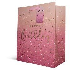 Tesco Large Pink Happy Birthday Bag