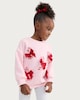image 2 of F&F Girls Cotton Rich Candy Cane Bow Sweatshirt in Pink