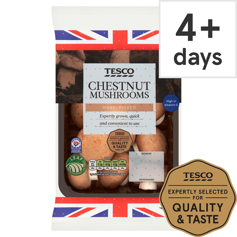 Tesco Chestnut Vitamin D Mushrooms 250G