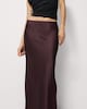 image 2 of F&F Satin Midi Slip Skirt in Burgundy