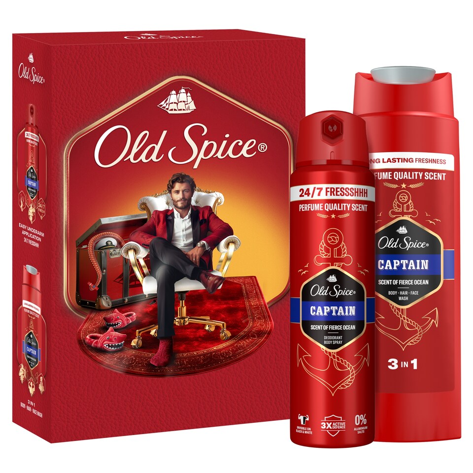 obrázok 1 z Old Spice Captain Darčeková Súprava Pre Džentlmenov: Dezodorant V Spreji A Sprchový Gél