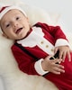 image 2 of F&F Baby 2-Piece Cotton Rich Fleece Santa Outfit in Red